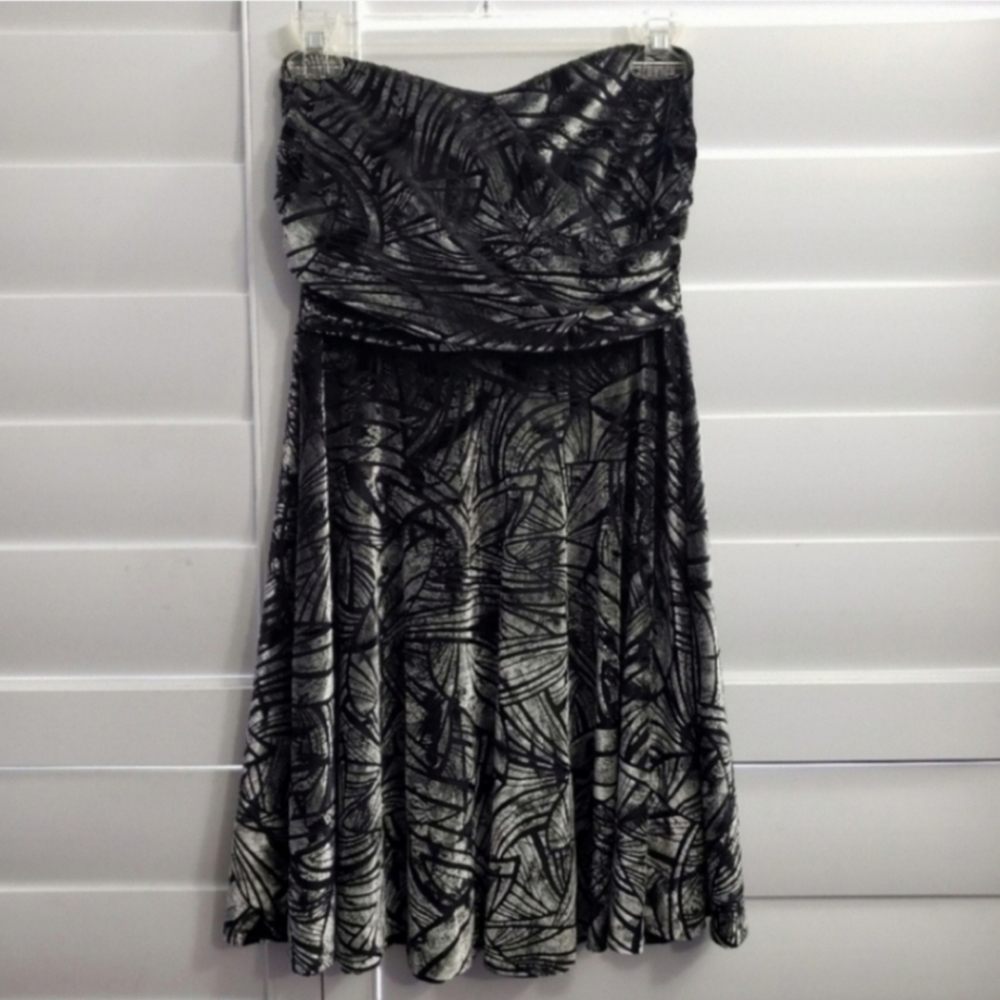 Victoria's Secret strapless ruched velvet burnout dress